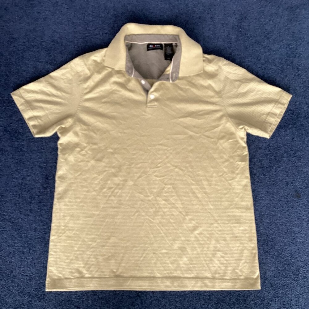 Light Green Striped Polo Shirt - Medium